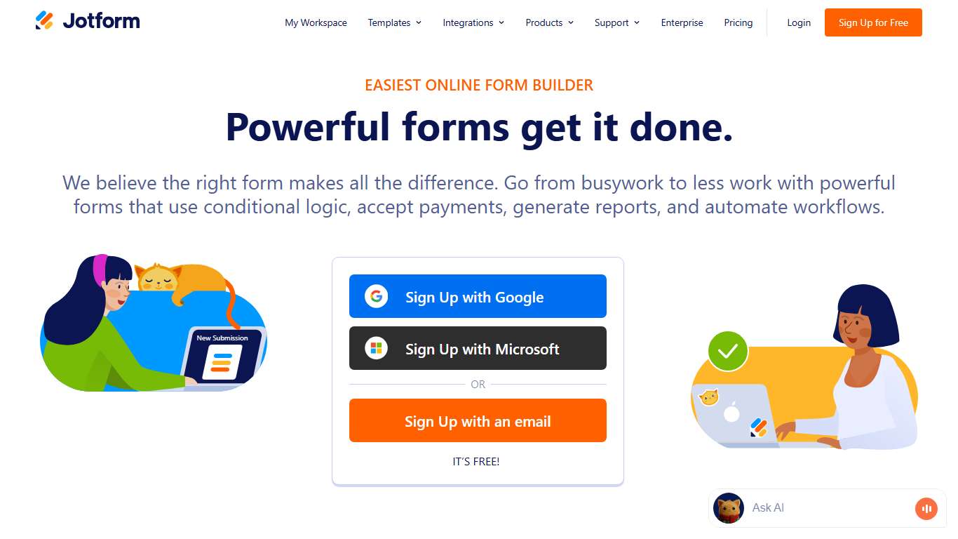 Free Online Form Builder & Form Creator for 2026 | Jotform